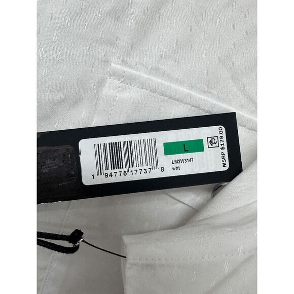 Karl Lagerfeld Paris Men's Snap Front Slim Fit Button-Down Shirt - White L - Picture 6 of 8